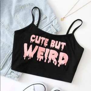 Plus Size Cute But Weird Cami Crop Top